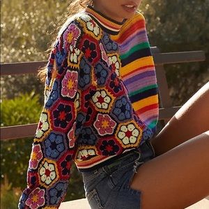 Farm Rio Crochet Sweater